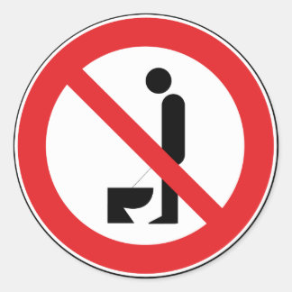 Adesivo É proibido urinar enquanto se encontra de pé