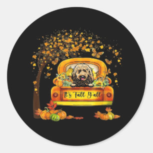 Adesivo É Pumpkin de Goldendoodle e Ação de Graças