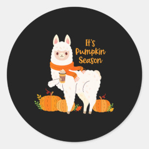 Adesivo É Pumpkin Season Llama Autumn Leaves Fall Gift