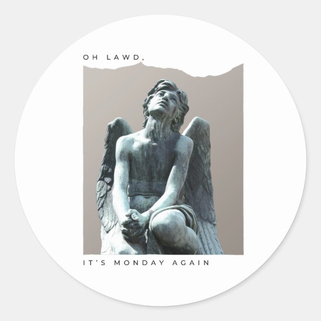 Adesivo É segunda-feira de novo, trabalhe com texto preto (Frente)