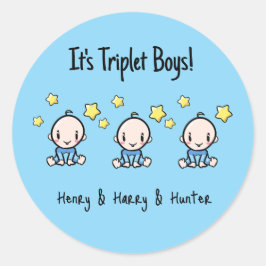Adesivo É Triplet Boys, Bebês Triplet Personalizados!