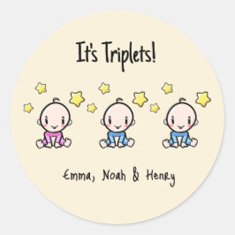 Adesivo É Triplets, Bebês Triplet Personalizados!