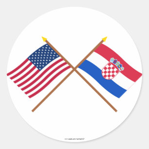 Adesivo E.U. e bandeiras cruzadas Croatia