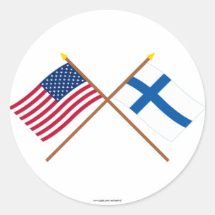 Adesivo E.U. e bandeiras cruzadas Finlandia
