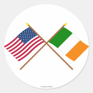 Adesivo E.U. e bandeiras cruzadas Ireland