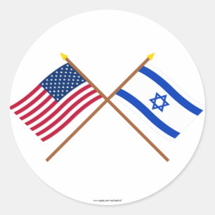 Adesivo E.U. e bandeiras cruzadas Israel