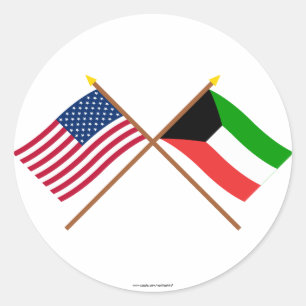 Adesivo E.U. e bandeiras cruzadas Kuwait