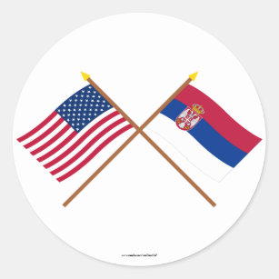 Adesivo E.U. e bandeiras cruzadas Serbia