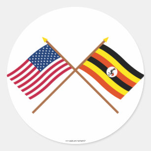 Adesivo E.U. e bandeiras cruzadas Uganda