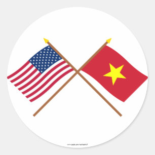 Adesivo E.U. e bandeiras cruzadas Vietnam