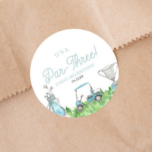 Adesivo É um aniversário de 3 anos de Golfe Azul Par-Três