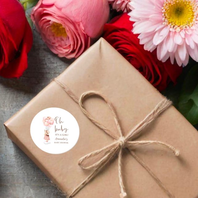 Adesivo É um balão de Chá de fraldas de Garota (Criador carregado)