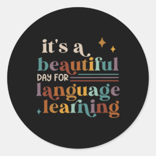 Adesivo É Um Belo Dia Para Aprender Idiomas Chá Esl