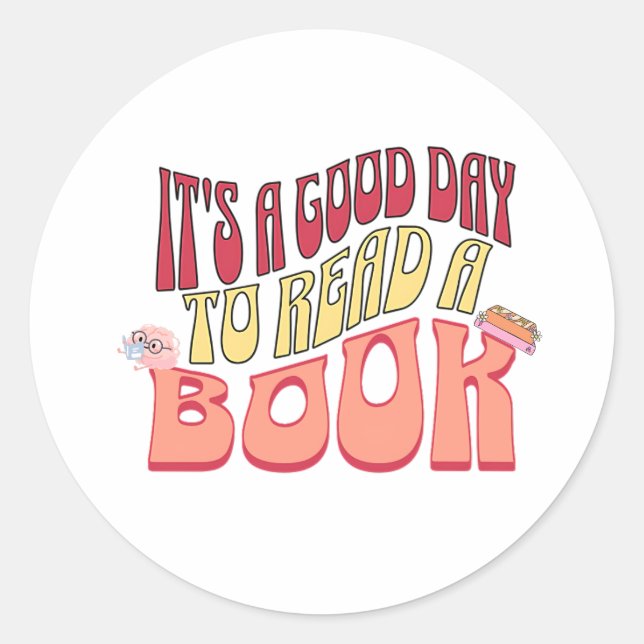 Adesivo É um bom dia ler um livro (Frente)