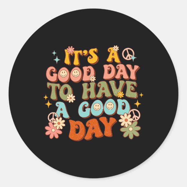 Adesivo É um bom dia ter um bom dia de Groovy Mental H (Frente)