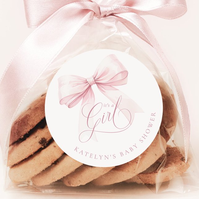 Adesivo É um Chá de fraldas Arco Rosa Menina (Criador carregado)