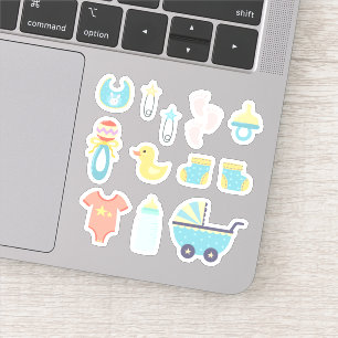 Adesivo É um Chá de fraldas azul