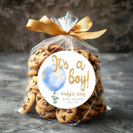 Adesivo É um Chá de fraldas de Balão Azul