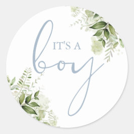 Adesivo É Um Chá de fraldas Verde Azul Dusty Favorito