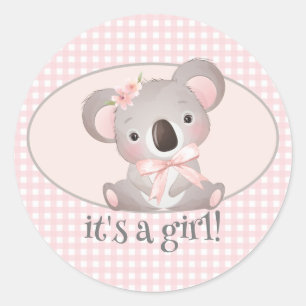 Adesivo É um Chuveiro de Bebê Menina, Selos de Envelope Re