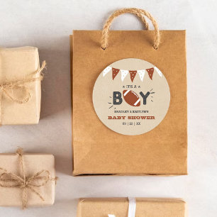 Adesivo É um menino! Chá de fraldas de Futebol Themed Co-e