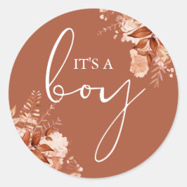 Adesivo É um menino outono bebê chuveiro favor