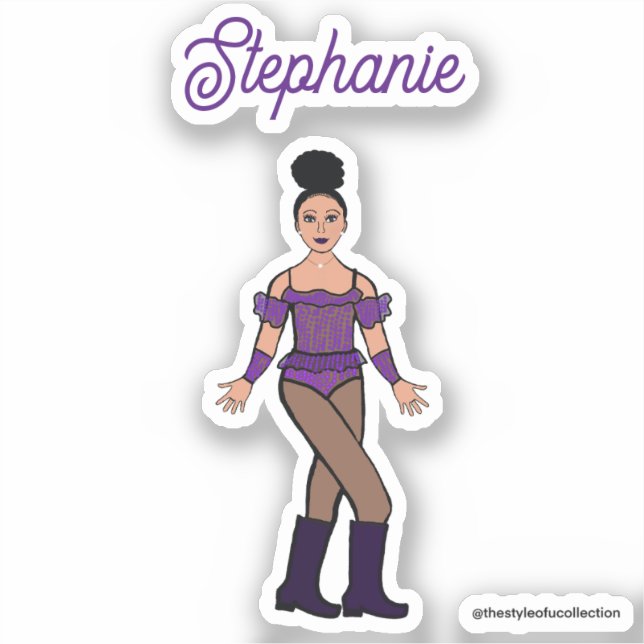 Adesivo E um nome Dancer Stickers Purple Stones B (Frente)