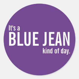 Adesivo É um Pau Casual Azul Jean tipo Day Purple