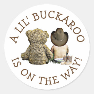 Adesivo É um pequeno Chá de fraldas de cowboy