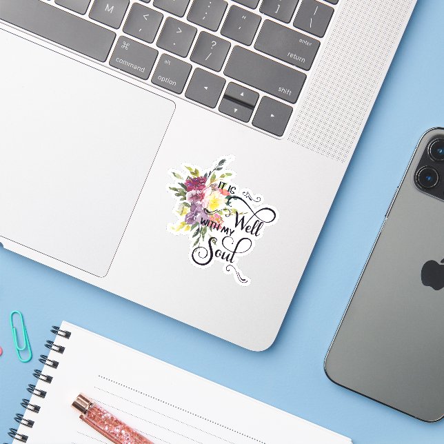 Adesivo É um spray floral bem (Notebook com iPhone)