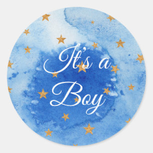 Adesivo  É uma "Boy -Blue Watercolor" com estrelas 