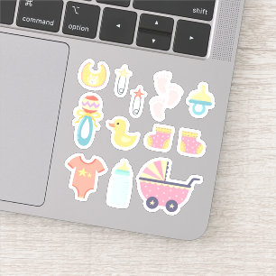 Adesivo É uma Chá de fraldas Rosa Menina