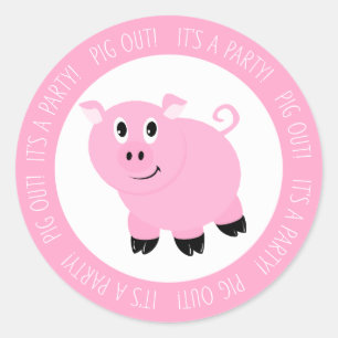 Adesivo É uma Festa de aniversário cor-de-rosa com pinç