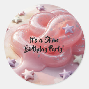 Adesivo É uma Festa de Aniversário de Slime Para Meninas