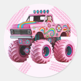 Adesivo É uma foto personalizada do Monster Truckin' Party