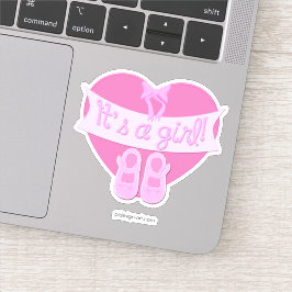 Adesivo É uma garota Arco cor-de-rosa Calçados bebê Chá