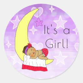 Adesivo É uma garota, uma menina no étnico roxo da lua