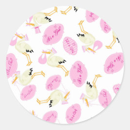 Adesivo É uma menina, Baby Sticker com Storks