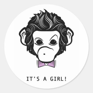 Adesivo é uma menina! senhor macaco