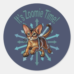Adesivo É Zoomie Time Abyssinian Cat