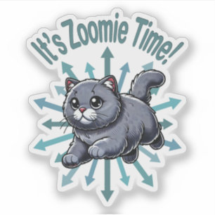 Adesivo É Zoomie Time British Shorthired Cat