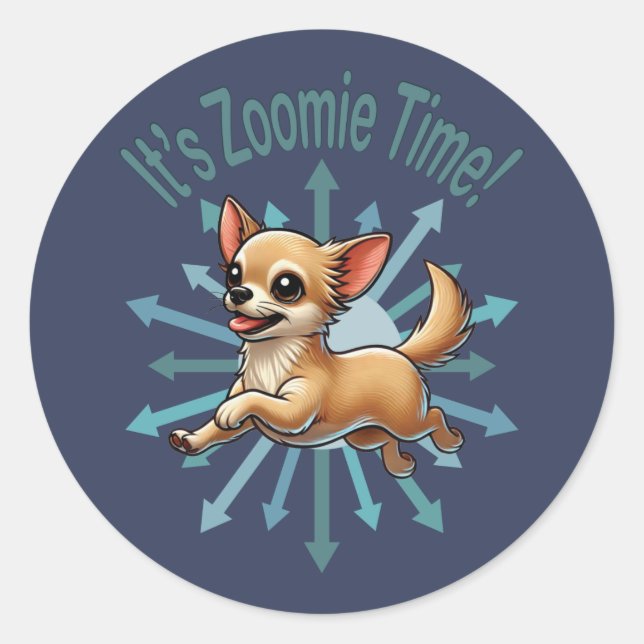 Adesivo É Zoomie Time Chihuahua (Frente)