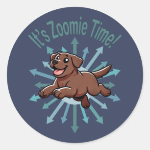 Adesivo É Zoomie Time Chocolate Lab
