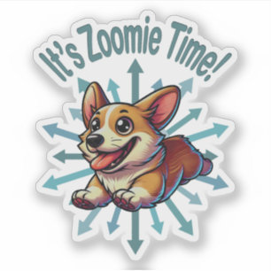 Adesivo É Zoomie Time Corgi