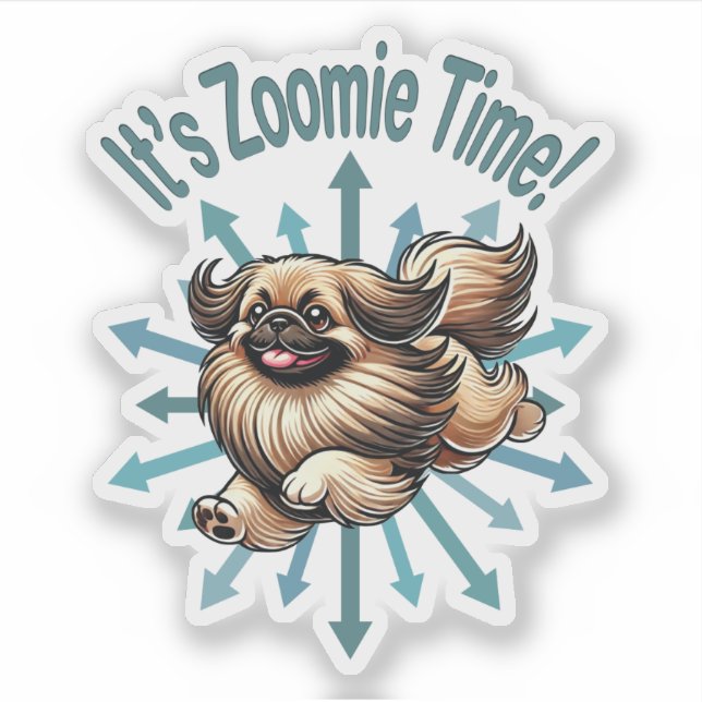 Adesivo É Zoomie Time Pekingese (Frente)