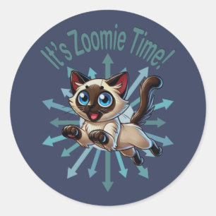 Adesivo É Zoomie Time Siamese Cat