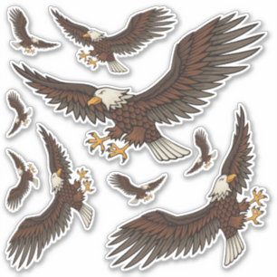 Adesivo Eagle Attacking Icon Set Contour Sticker