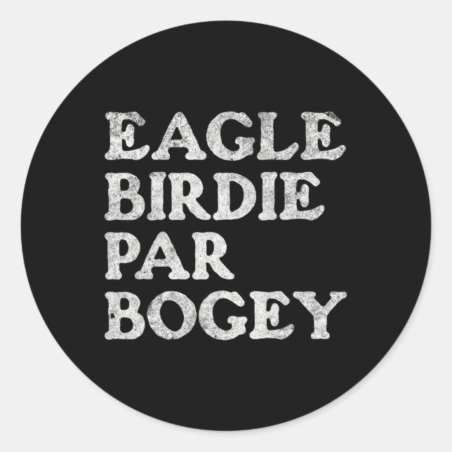 Adesivo Eagle Birdie Par Bogey Engraçado Golf (Frente)