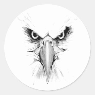 Adesivo Quadrado American Eagle Emblem Silhouette