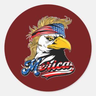Adesivo Eagle Mullet 4 de julho EUA Flag Merica